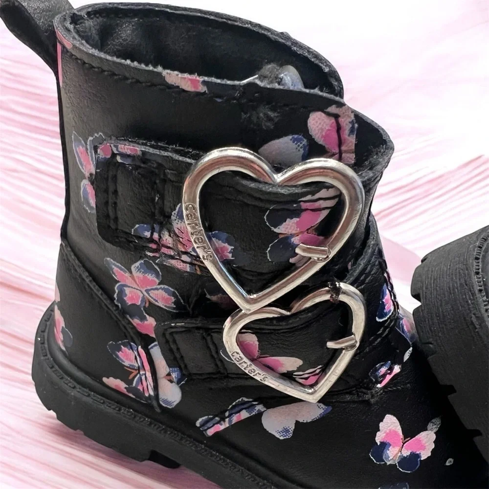 Carter's Kids Boots with Pink Butterfly Design
